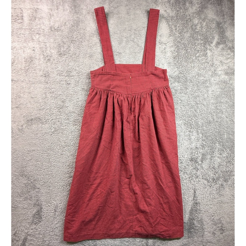 All Week Long Vintage 80s Red Plaid Jumper Dress Womens 16 Sleeveless Cotton